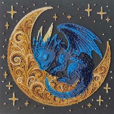 Bead Embroidery Kit Little dragon Bead needlepoint kit DIY Abris Art