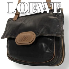 LOEWE Vintage Anagram Leather Shoulder Bag with Pouch 9004 Inner Pocket #597