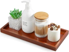 ALELION 11.7" Brown Bathroom Vanity Tray for Counter - 6 x 0.8 x 11.7, 