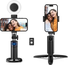 Auto Face Tracking Tripod 360 Rotation iPhone Desk Stand. Cell Phone Black