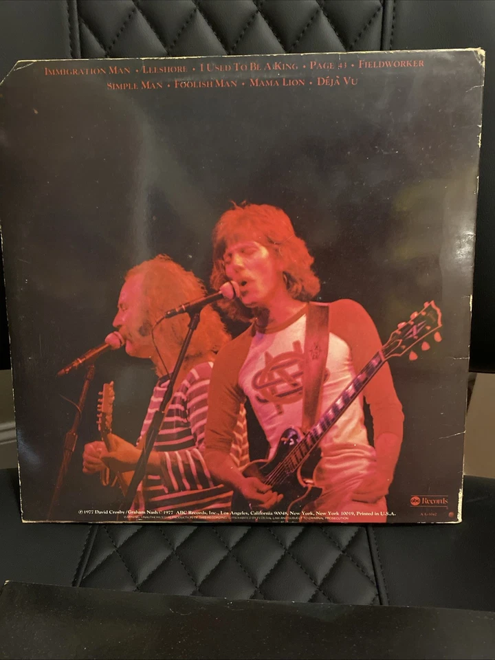 CROSBY NASH ‎– Live LP 1977 ABC Records – AA 1042 w/Inner - Image 2 of 4