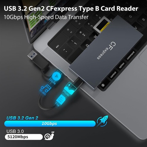 Lecteur de Cartes CFexpress Type B 6 en 1 pour CFexpress Type B//TF//XD/M8343 - Afbeelding 8 van 9