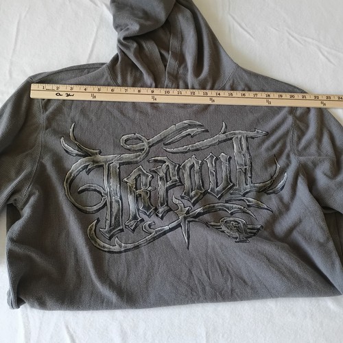 Tapout Sweat à Capuche Homme XXL Gris Thermique Gaufré Tricot Manches Longues MMA Graphique Pull - Photo 14/16