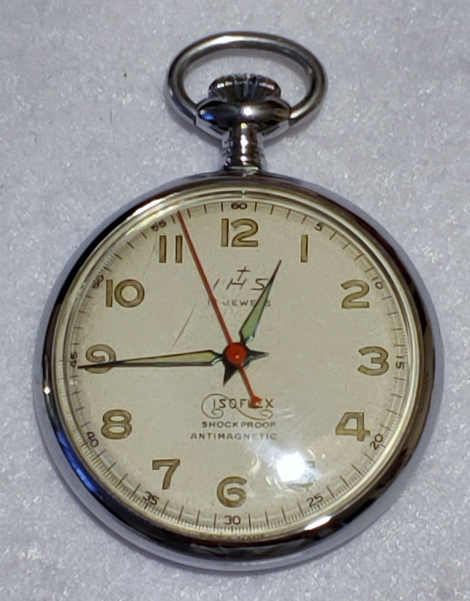 Vintage - IHS - Isoflex - Antimagnetic - 17 Jewels - Mechanical - Pocket Watch