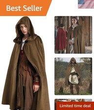 Medieval Hooded Cloak Halloween Renaissance Cape with hood Wizard Costume Sor...