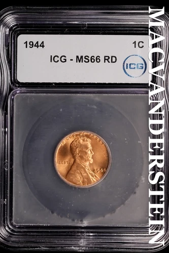 1944 Lincoln Wheat Cent- ICG-MS66 RD Gem Brilliant Uncirculated #SLM214