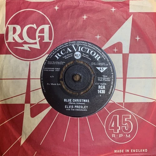 ELVIS PRESLEY 'Blue Christmas/White Christmas' 1965 UK 45 RCA1430 ELVIS NM!