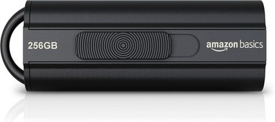 Amazon Basics 256GB USB 3.1 Flash Drive High Speed Data Storage Black Memory