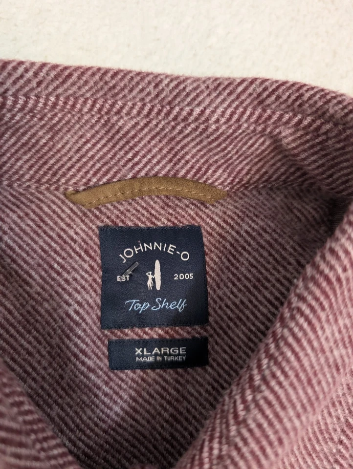 Johnnie-O Top Shelf Stretch Heavyweight Flannel Lodge Shirt Jacket Mens XL $198 - Image 2 of 4