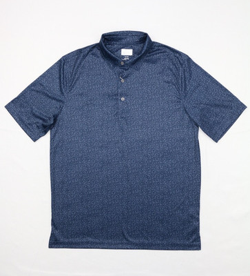 Greg Norman Men's Technical Performance Play Dry ML75 Golf Polo Navy M All Over