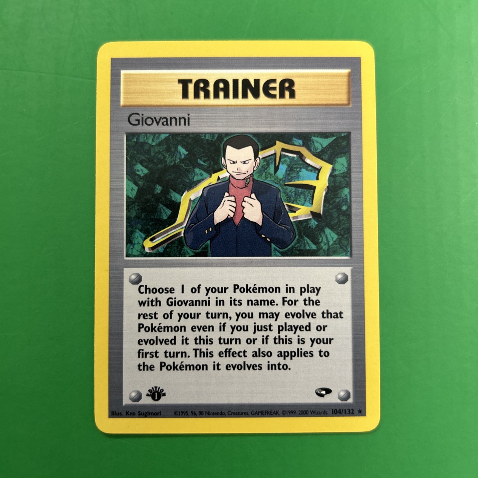 Giovanni 104/132 Gym Challenge 1st Edition Pokemon Card Non Holo Rare - Nm/Vlp