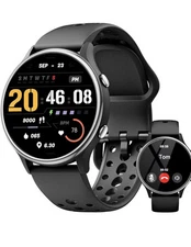 Smart Watch For Men/Women, Fitness Tracker W/ Heart rate & Sp02 Monitoring Black
