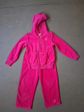 Juicy Couture Girls 4T Pink Velour Track Suit 2 Piece Zip Hoodie And Pants