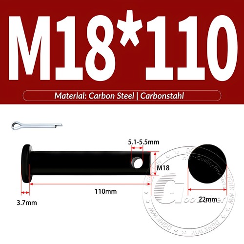 Pasador de horquilla negro pasador de bisagra pasador de retención pasador de aparejo métrico de acero al carbono M4-M30 - Imagen 152 de 201