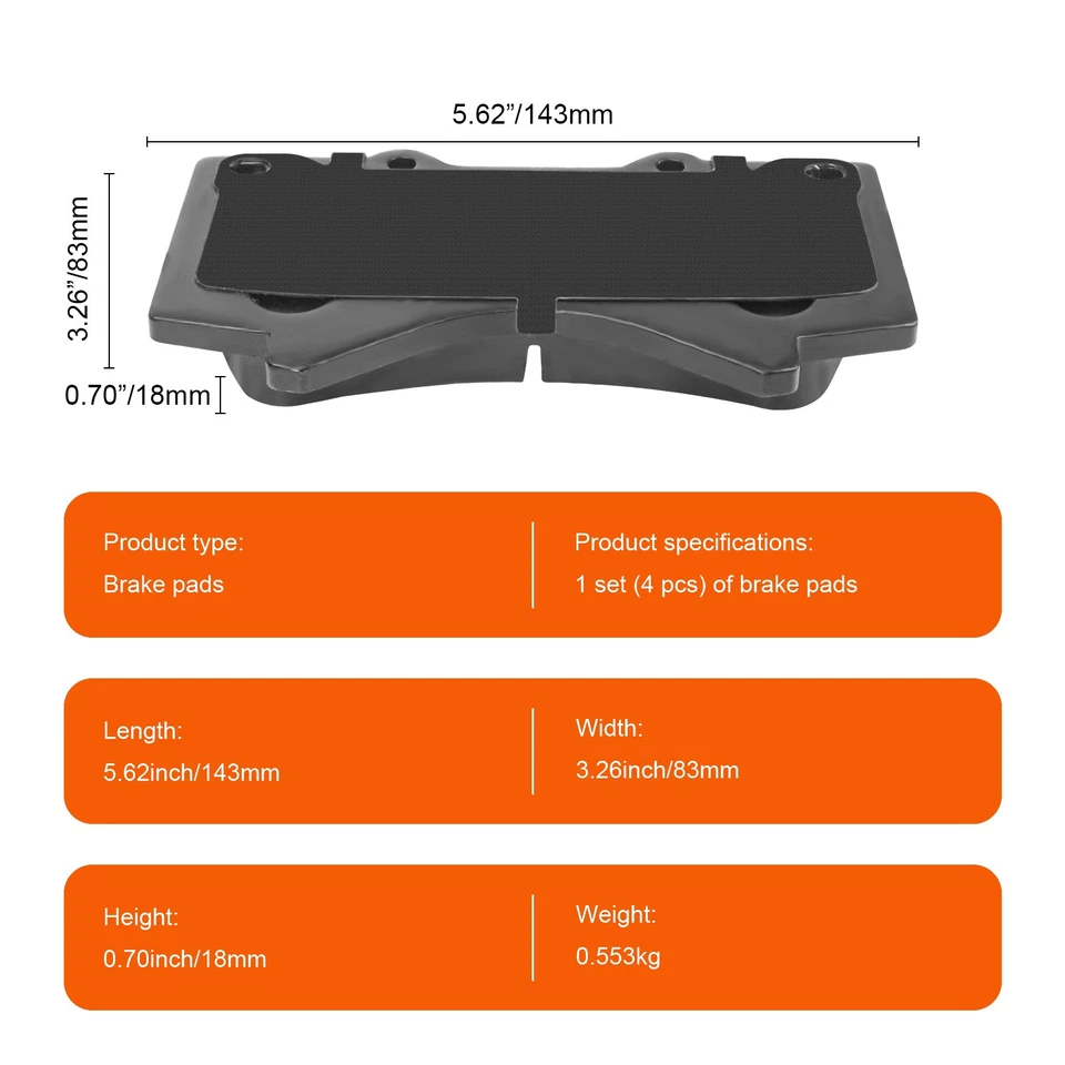 Pastillas de freno delanteras de cerámica para Toyota Land Cruiser 2008-2021 5,7 L especificaciones originales Foto 2 de 4