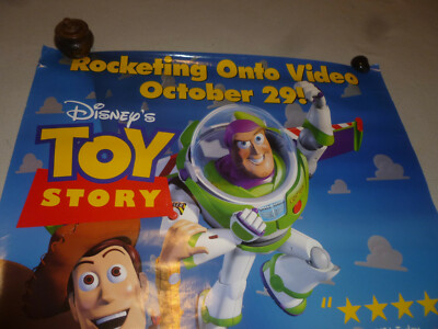 ☺︎Buzz Lightyear Toy Story Poster Disney PIXAR TOY STORY BUZZ LIGHTYEAR DISNEY VIDEO POSTER 1996 ONE SIDED
