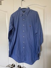 Polo Ralph Lauren Dress Shirt Yarmouth Blue Long Sleeve Mens Size 16-33 Oxford