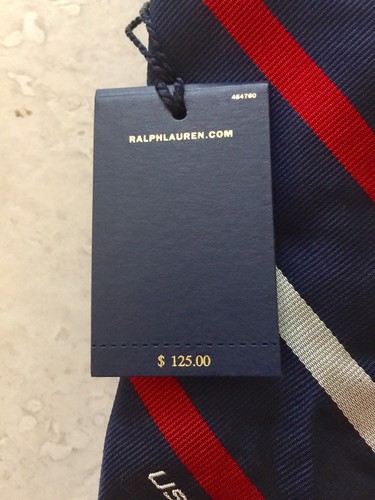 Brand New, RALPH LAUREN, THE POLO TIE, US OPEN,Italy,Striped/Blue/RED, Men's TIE - Picture 5 of 10