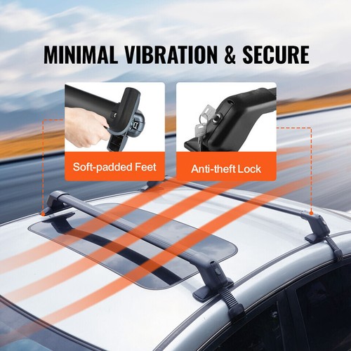 For Ford Focus SE 2012-2018 43.3"Top Roof Rack Cross Bar Luggage Carrier w/Lock - Picture 5 of 15