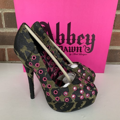 Abbey Dawn by Avril Lavigne girl talk animal platform pump Camouflage US 5 M NEW