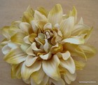 4 1/2" Variegated Golden Yellow Dahlia Silk Flower Hair Clip with teeth — photo 3