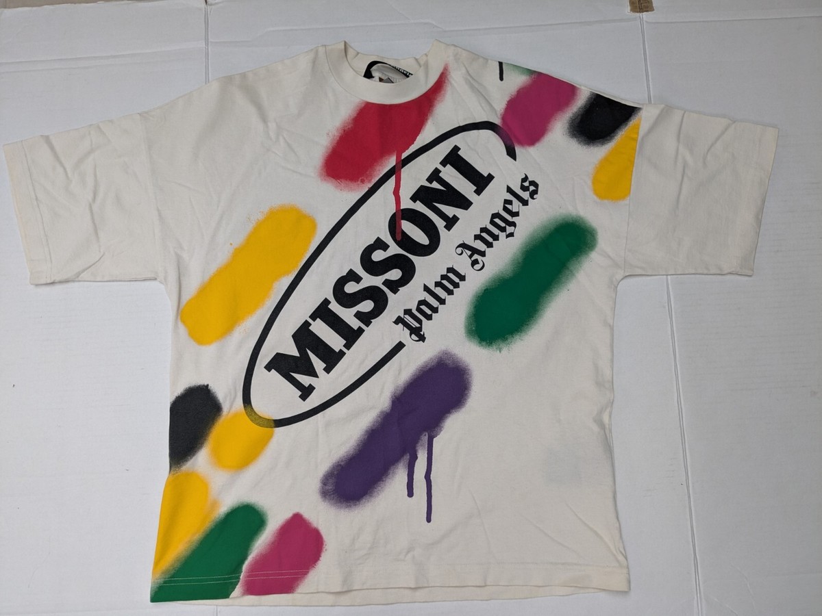 Palm Angels Missoni Oversized Cream T-shirt XS Fits L Worn Once 