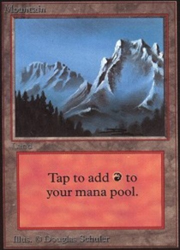 [1x] Mountain (Fog, B) Slight Play, English Beta MTG Magic
