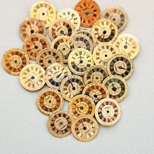 🕰️ Lot of 30 Vintage Chaika Watch Dials 16mm – USSR Roman Numerals, Gold Tones