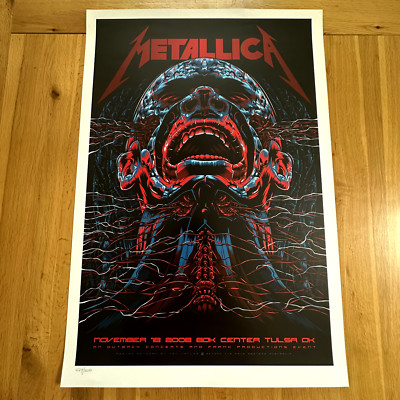 Metallica 2008 80K Center Tulsa Oklahoma USA Original Concert Poster Ken Taylor