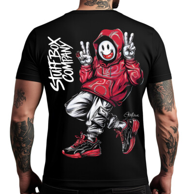 Stuff Box Männer Shirt Rundhals kurzarm Cool Day schwarz STB-1263 Print TShirt