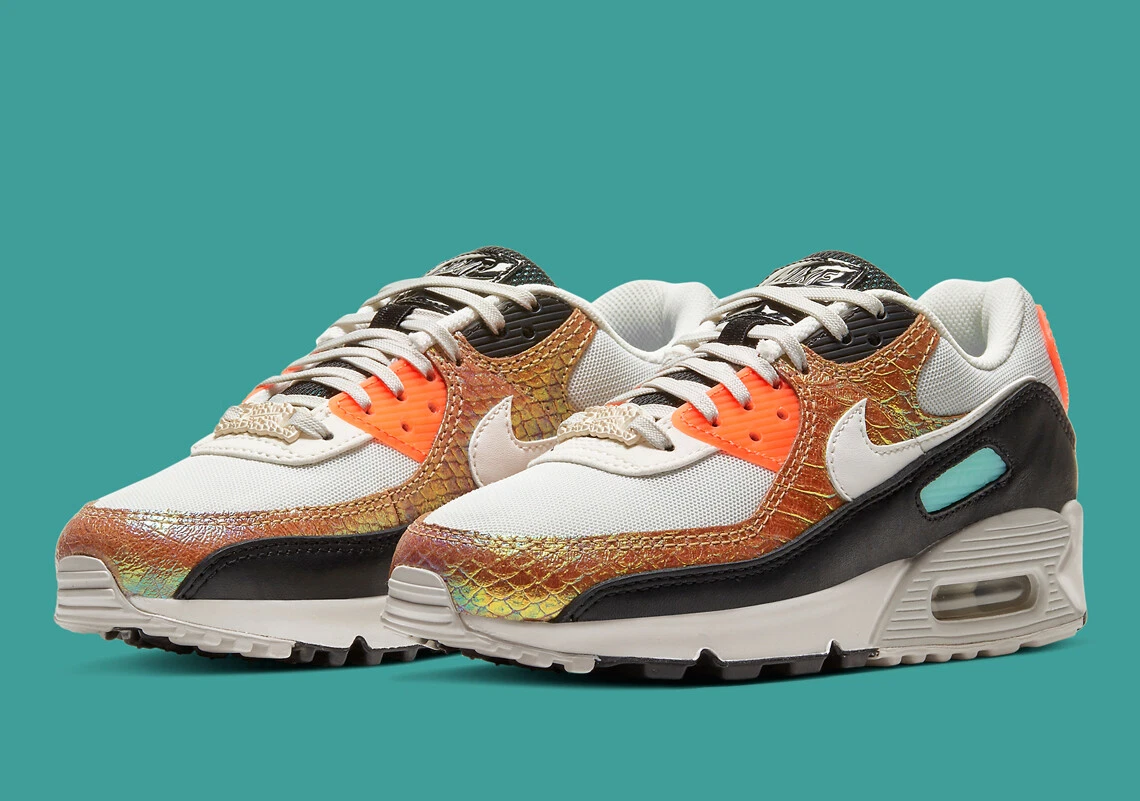 NIKE AIR MAX 90 FEMME peau de serpent reptile dor TAILLE UK 4 4 5 5 5 CW2656 0