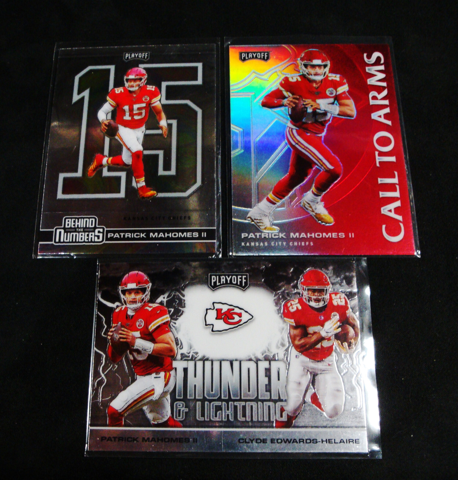 Patrick Mahomes - 2020 Playoff -3pc- BTN-9 Base - Call to Arms Red + TL-2 Chrome