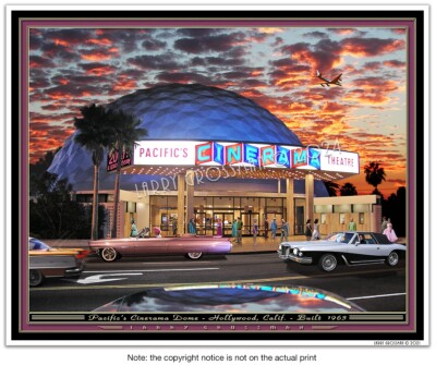 CINERAMA DOME Vintage MOVIE THEATRE ART PRINT by Larry Grossman