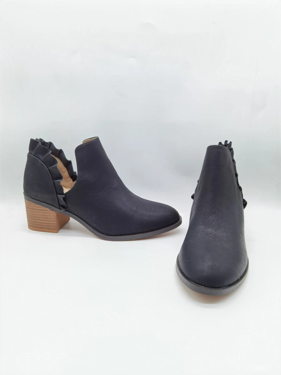 JOURNEE COLLECTION Women s Lennie Ruffle Bootie Color Black Sz 8.5M