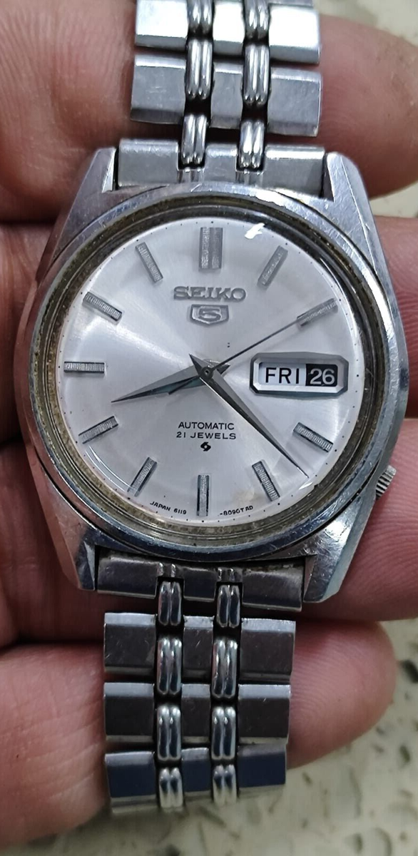 1969 Vintage SEIKO 5 men's automatic watch 6119-8090 Vietnam War