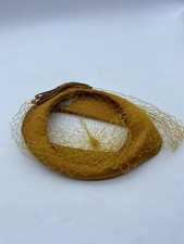 Womens Vintage Original Designer Union Made Hat Mustard Lace