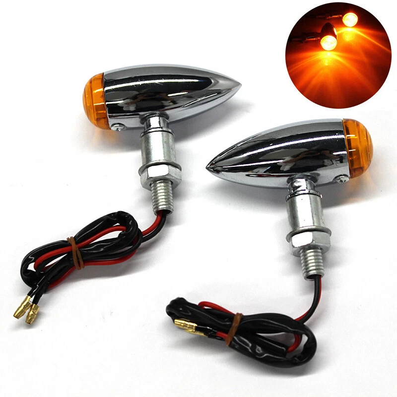 4X Luz intermitente cromada ámbar para Honda Rebel 250 CMX250C CMX250CD Foto 3 de 4