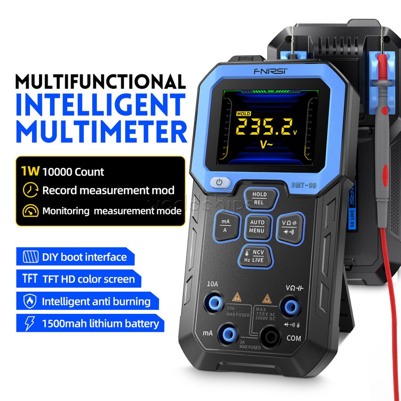 FNIRSI DMT-99 TFT Digital Multimeter DIY Interface 10000 Counts Auto-Ranging New