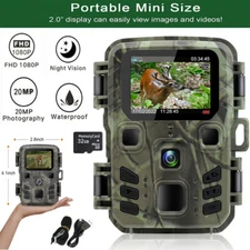 Mini Trail Camera 24MP 1080P Motion Activated Night Vision for Wildlife Scouting