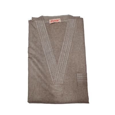 Thobe Homme Musulman GladThink - Manches Courtes, Coton Et Lin, Col Rond - Tenue Traditionnelle Confortable