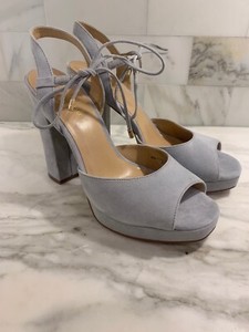 powder blue block heel sandals