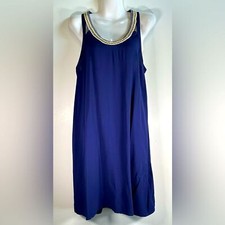Charming Charlie "C" Popover Summer Dress Strappy Back Corded Neckline Sz M