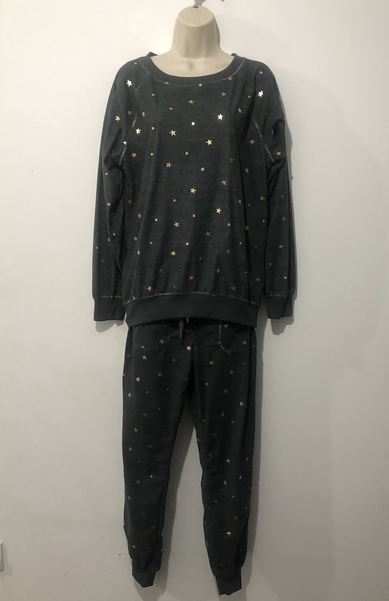 Next Warm Cozy Pyjamas Set Top Bottom In Dark Grey With