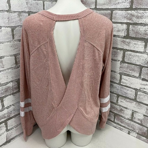 No Boundaries Top Womens XS (1) Open Back Varsity Pink Pocket Athleisure - Picture 6 of 9