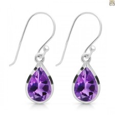 Amethyst 925 Sterling Silver Handmade Dangle ...
