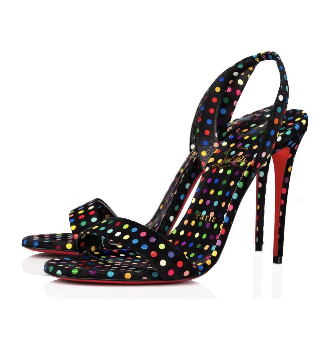Christian Louboutin O Marylin 100 Black Polka Slingback