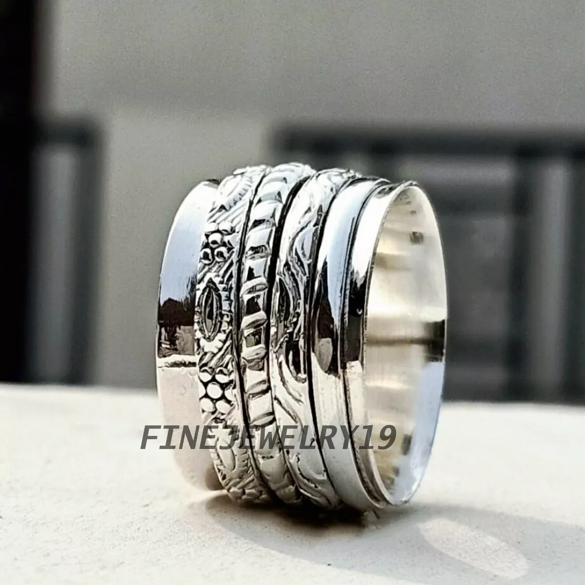 Wide Statement Ring in Sterling Silver Genuine India | Ubuy