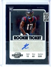 2021 Panini Contenders Optic #203 Jalen Camp RC AUTO - Houston Texans