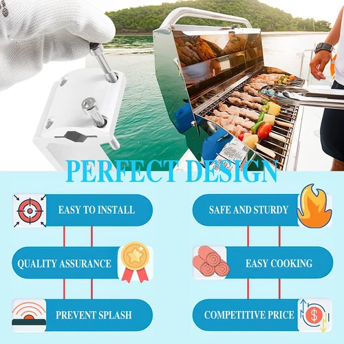 for Kuuma 58182 Stow N' Go Grill Rail Mount 7/8" to 1-1/4" Marine BBQ Boat RV - Picture 5 of 10