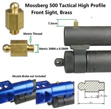 Tactical Mossberg 500 High Profile Front Sight For Slip Over Clamp Muzzle Brake